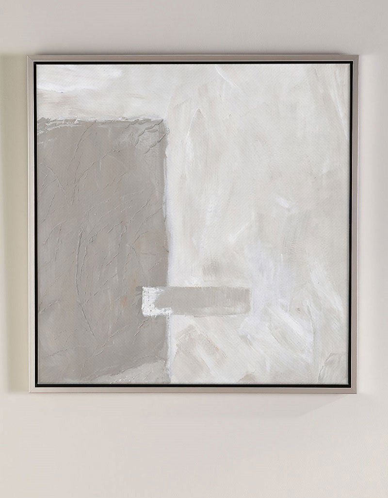 Muted Grey Blue Abstract Landscape Canvas Art