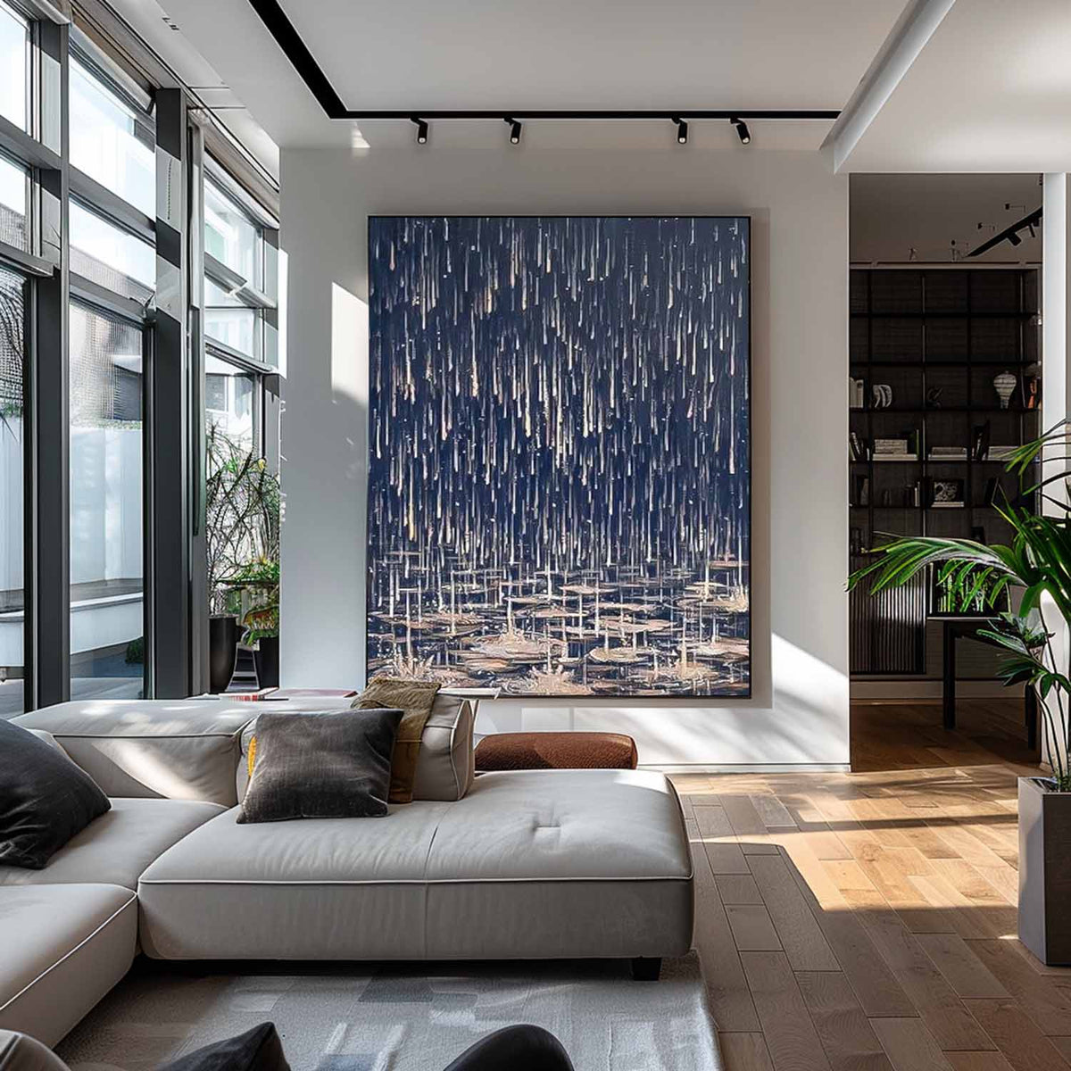 Wall Art Abstract Rainy Serene Mysterious