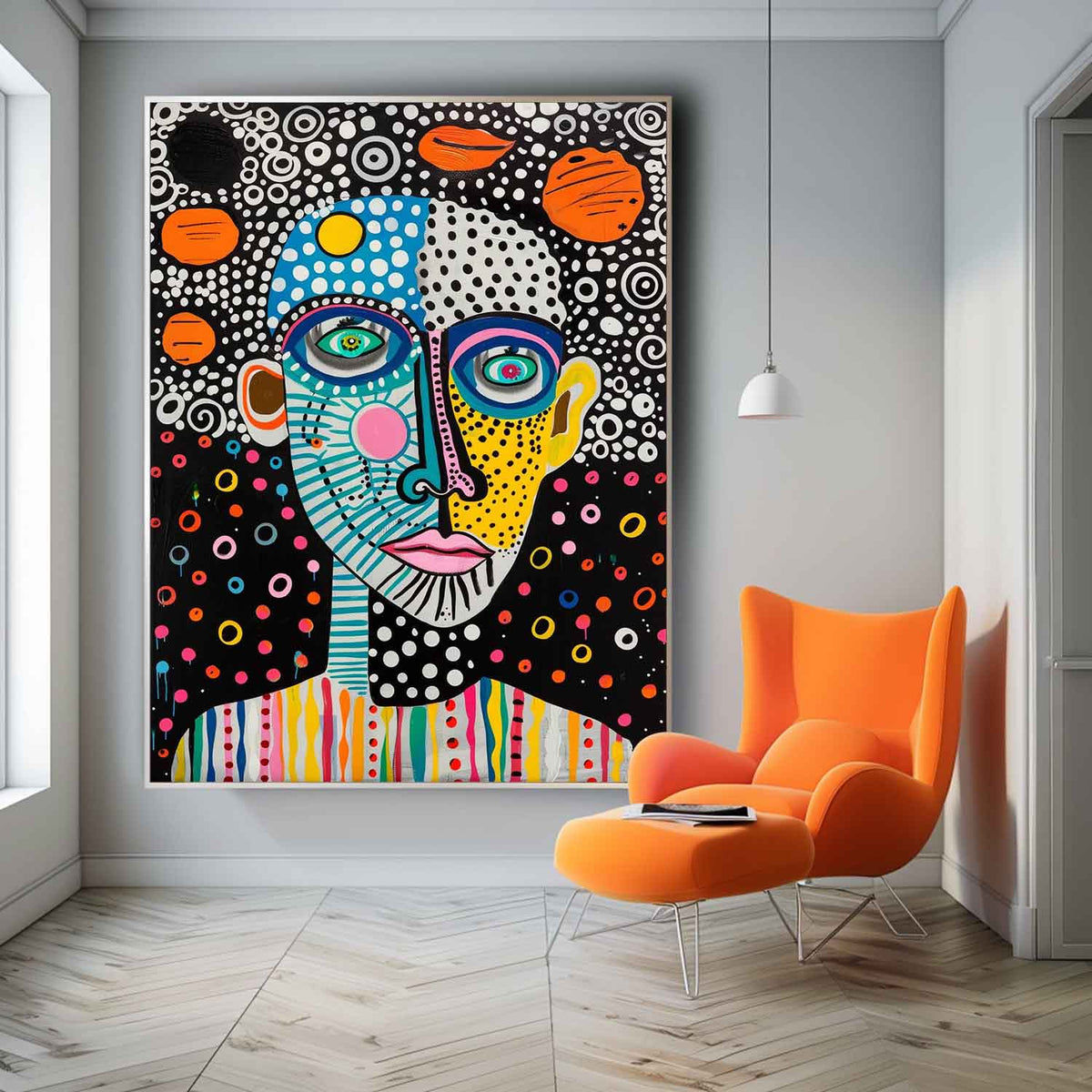 Pop Art Portrait Painting Vibrant Modern Wall Art