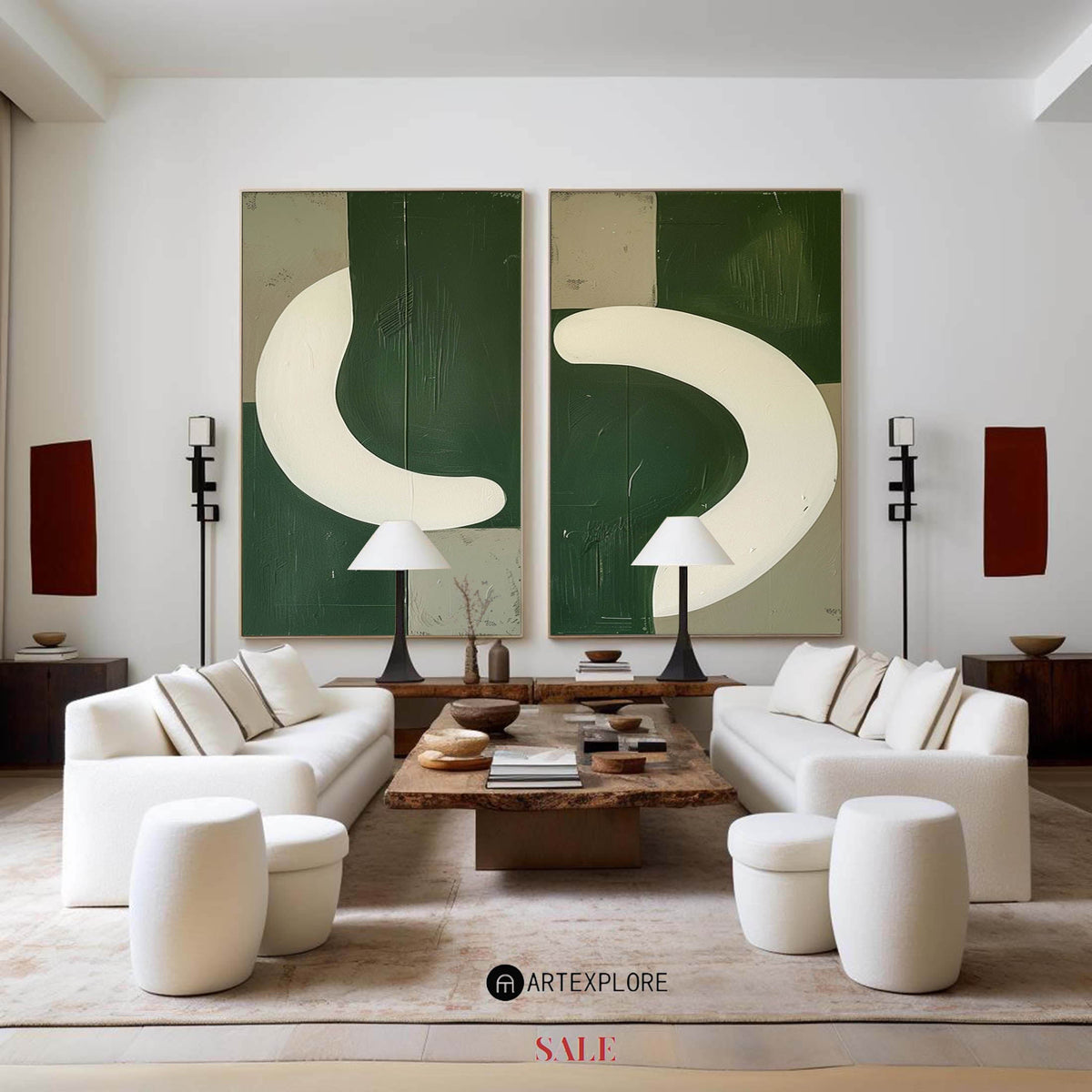 Wall Art Twin Crescent Forms