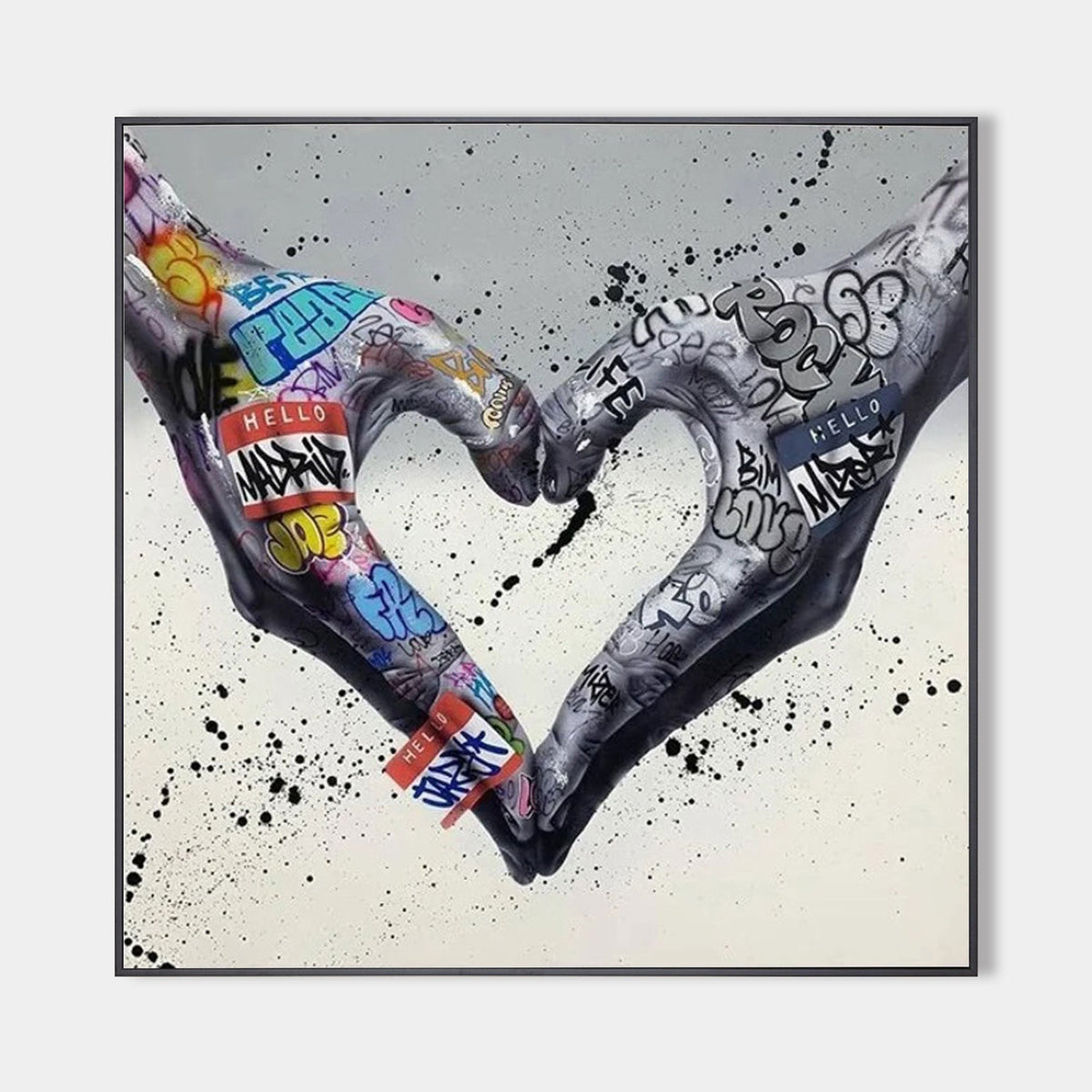 Graffiti Heart Hands Pop Art Painting