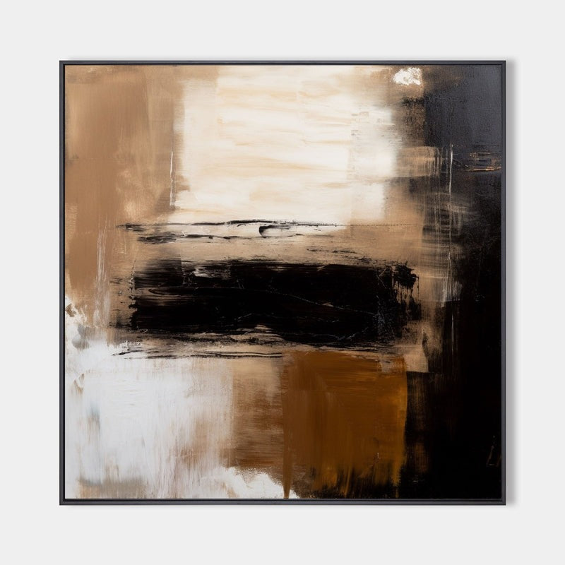 Wall Art Abstract Black Beige Painting