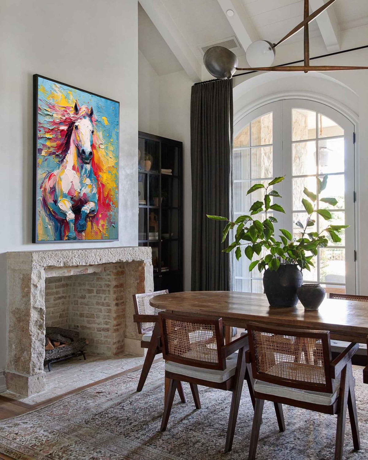 Wall Art Multicolor Galloping Horse Palette