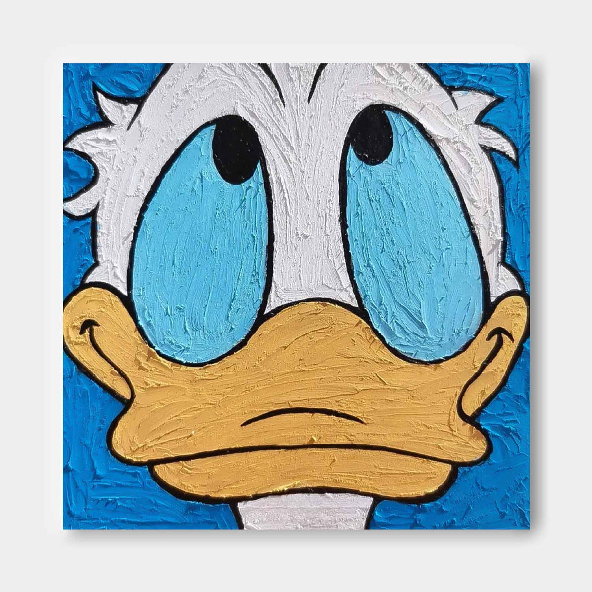 Textured Grumpy Donald Duck Painting Bold