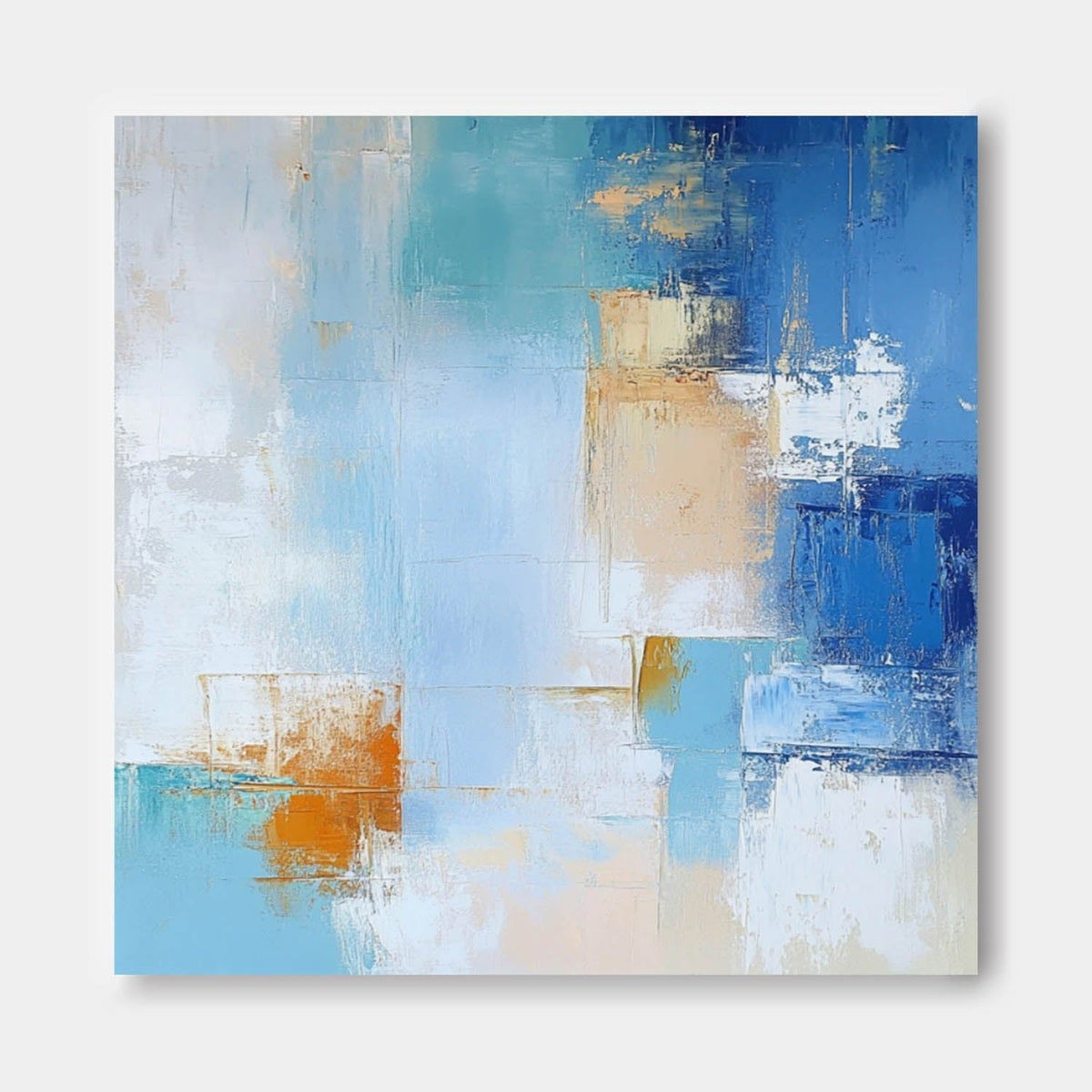Coastal Abstract Color Block Oil Painting