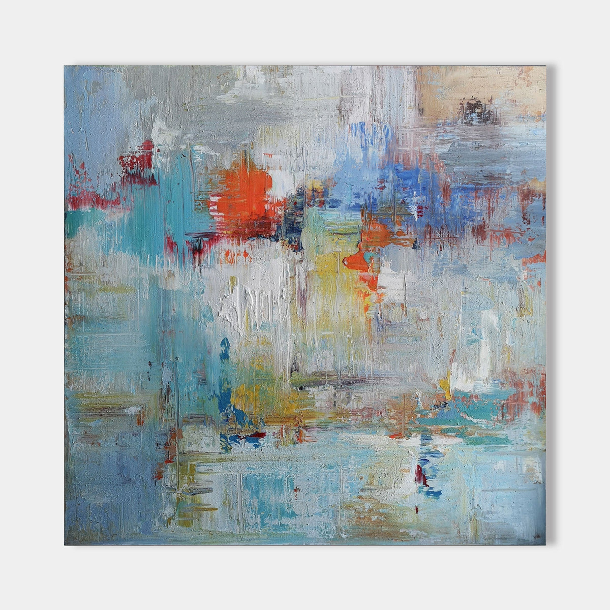Coastal Tone Abstract Oil Painting Textured