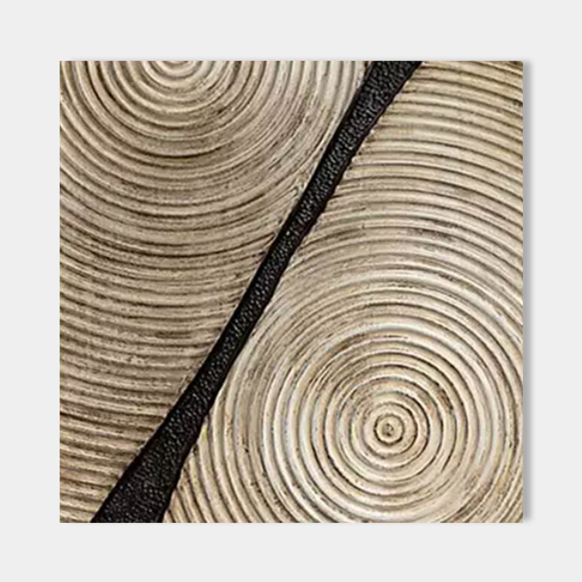 Neutral Tone Textured Spiral Abstract Oil Painting