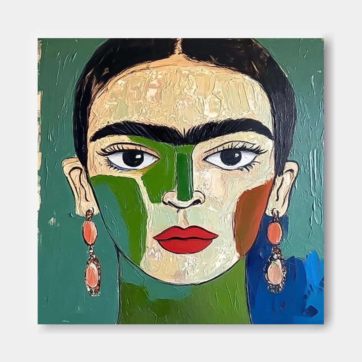Modern Frida Kahlo Portrait Oil Painting