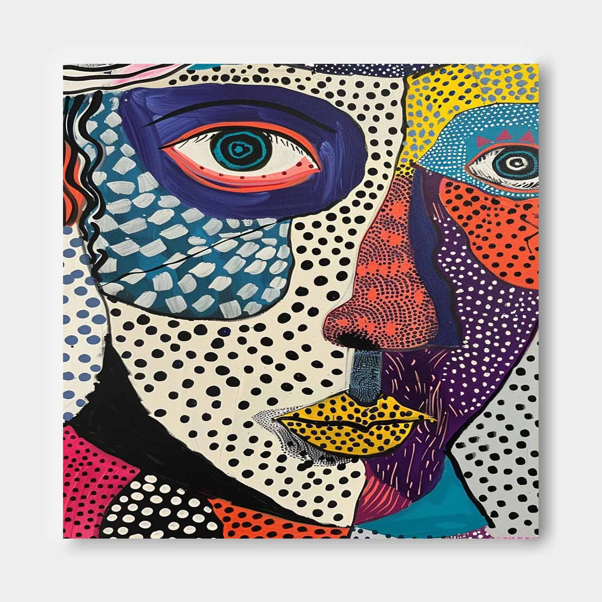 Surreal Pop Art Dual Portrait Vibrant Modern Wall Art
