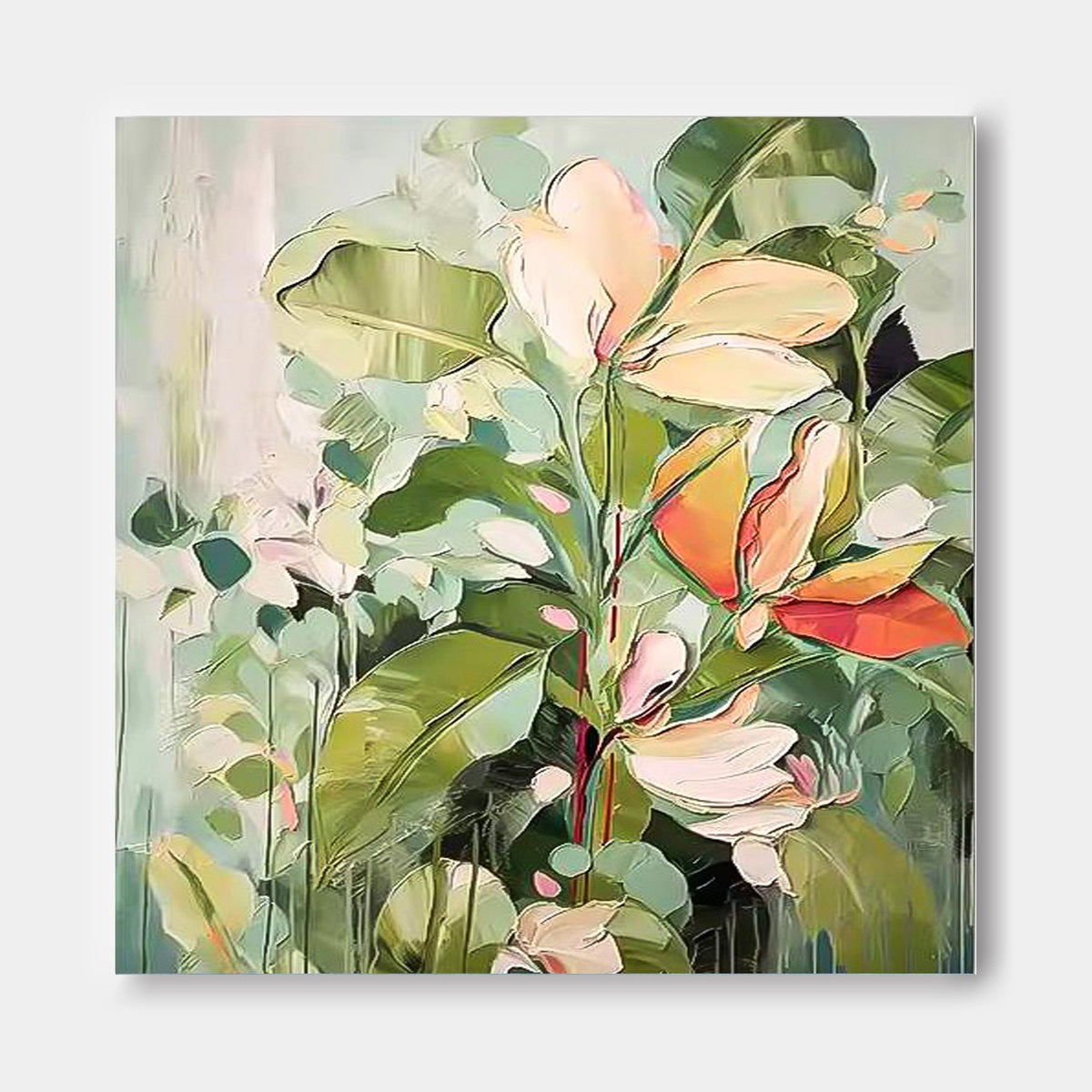 Wall Art Pastel Magnolia Floral Foliage