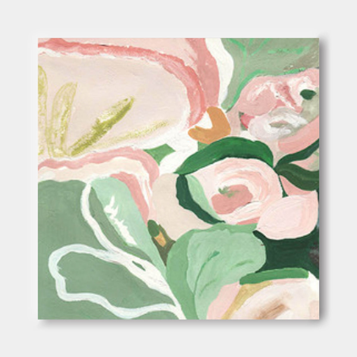 Modern Abstract Floral Painting Soft Pastels
