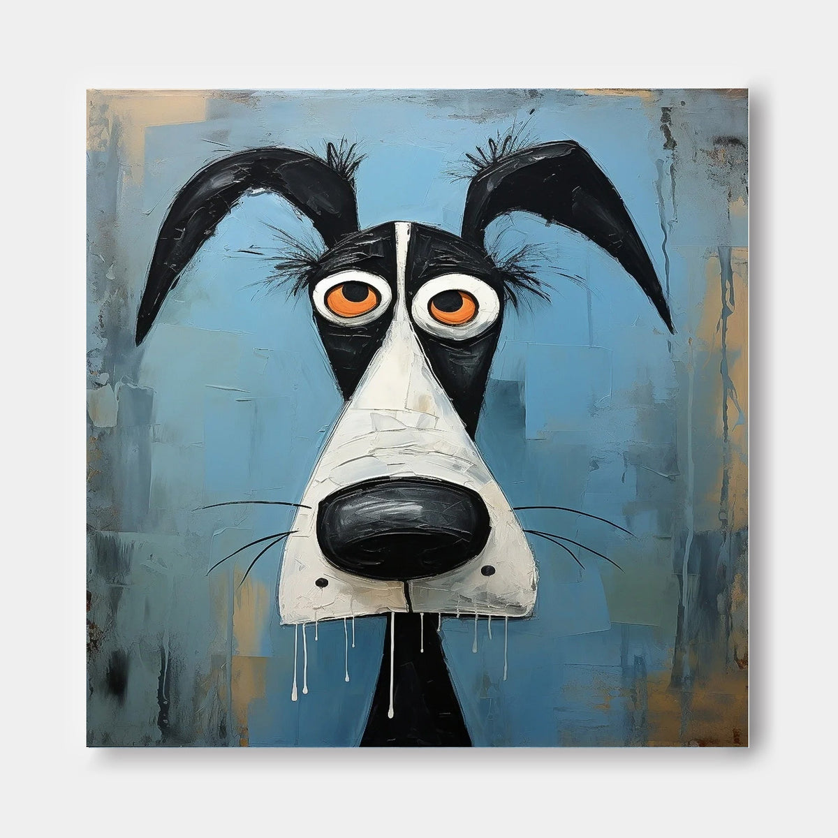 Surrealist Dog Painting Whimsical Pup Modern