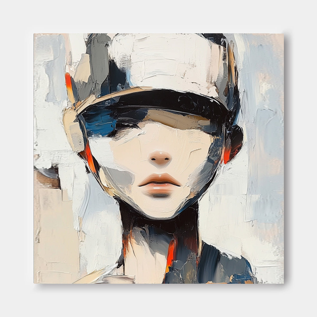 Abstract Impressionist Portrait Cap Painting