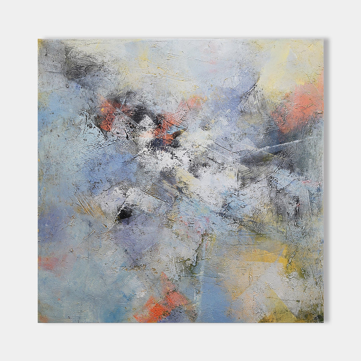 Soft Coastal Abstract Oil Painting Textured