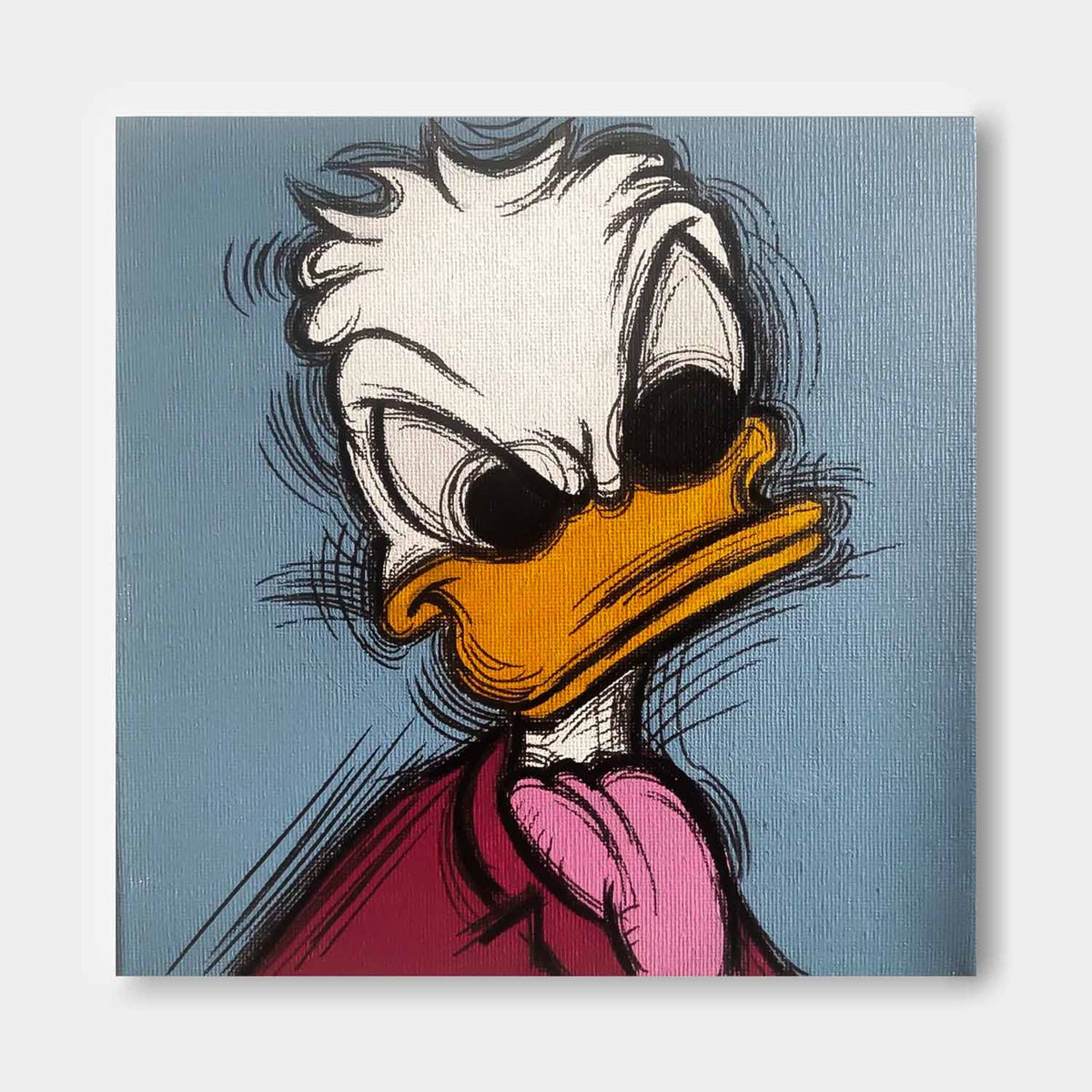 Pop Art Angry Donald Duck Painting Edgy Wall Art