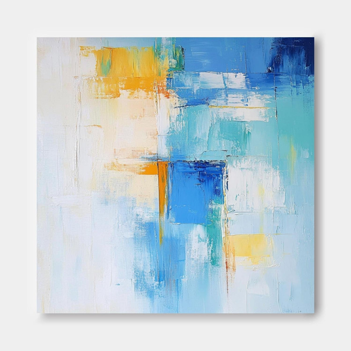 Coastal Abstract Color Block Oil Painting