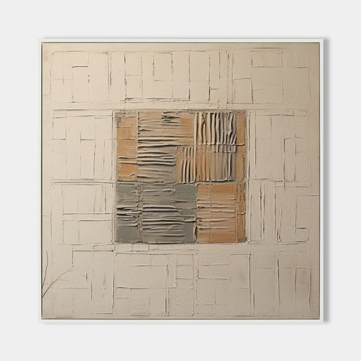 Neutral Geometric Textured Painting