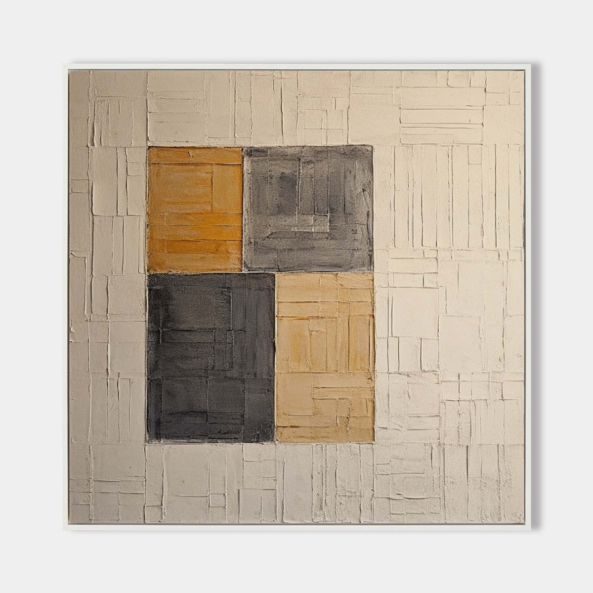 Wabi-Sabi Wall Art Textured Geometric Block