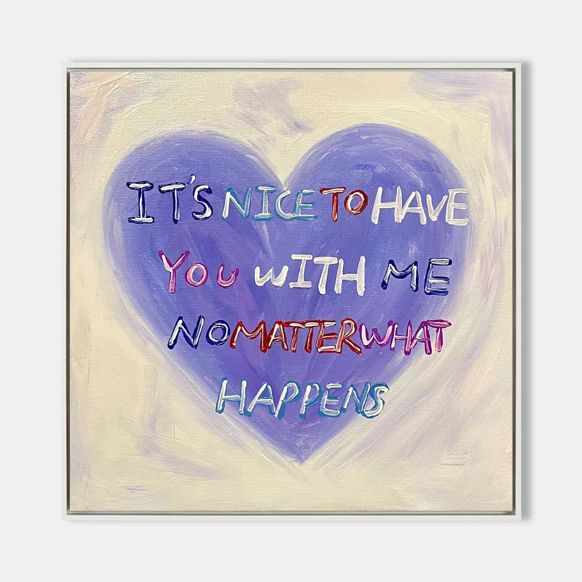 Wall Art Texture Love Heart Typographic Textured Painting
