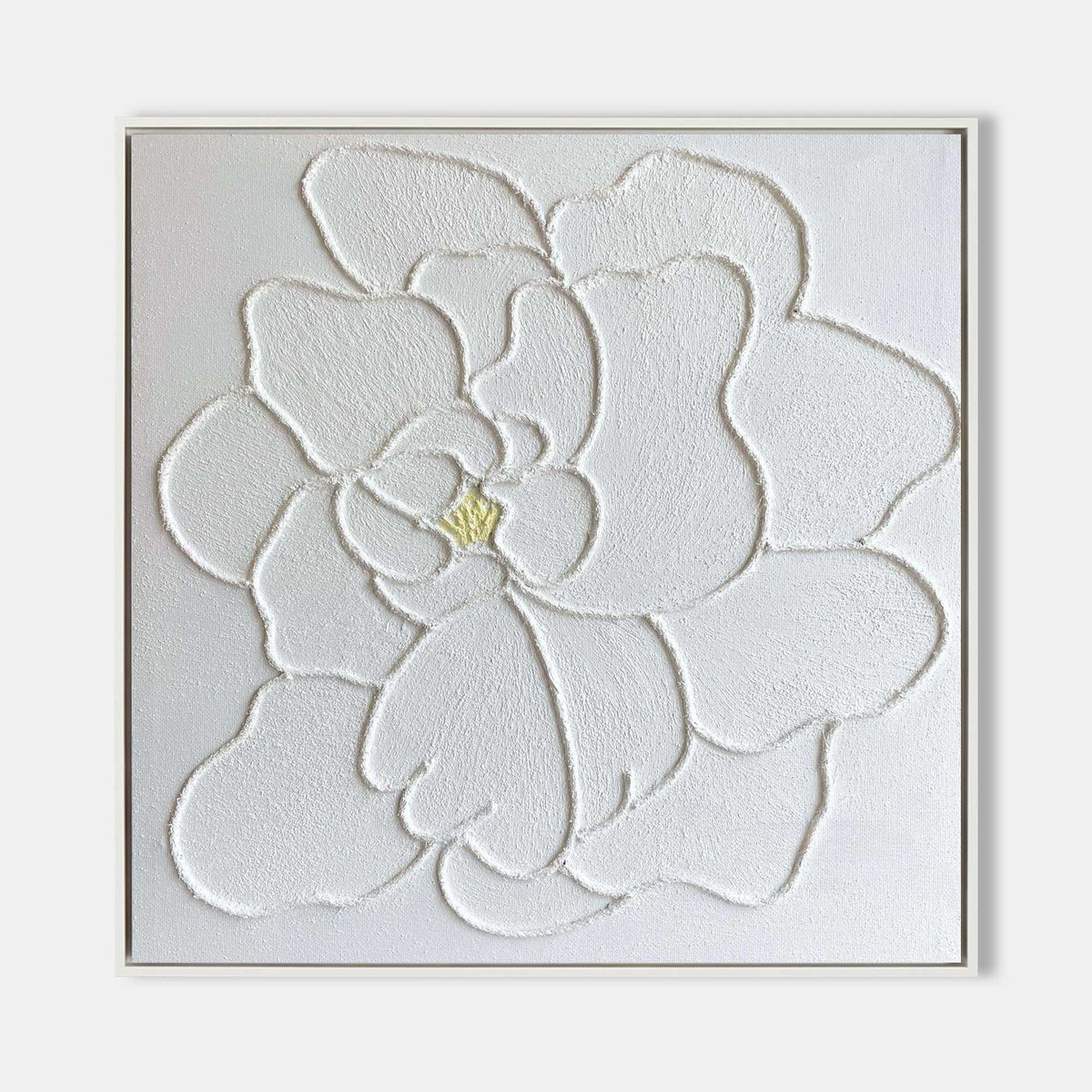 Plaster Art Texture White Textured Flower Painting