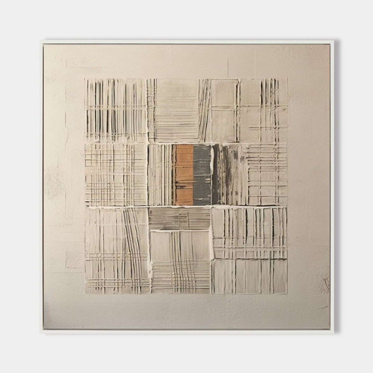 Neutral Geometric Textured Painting