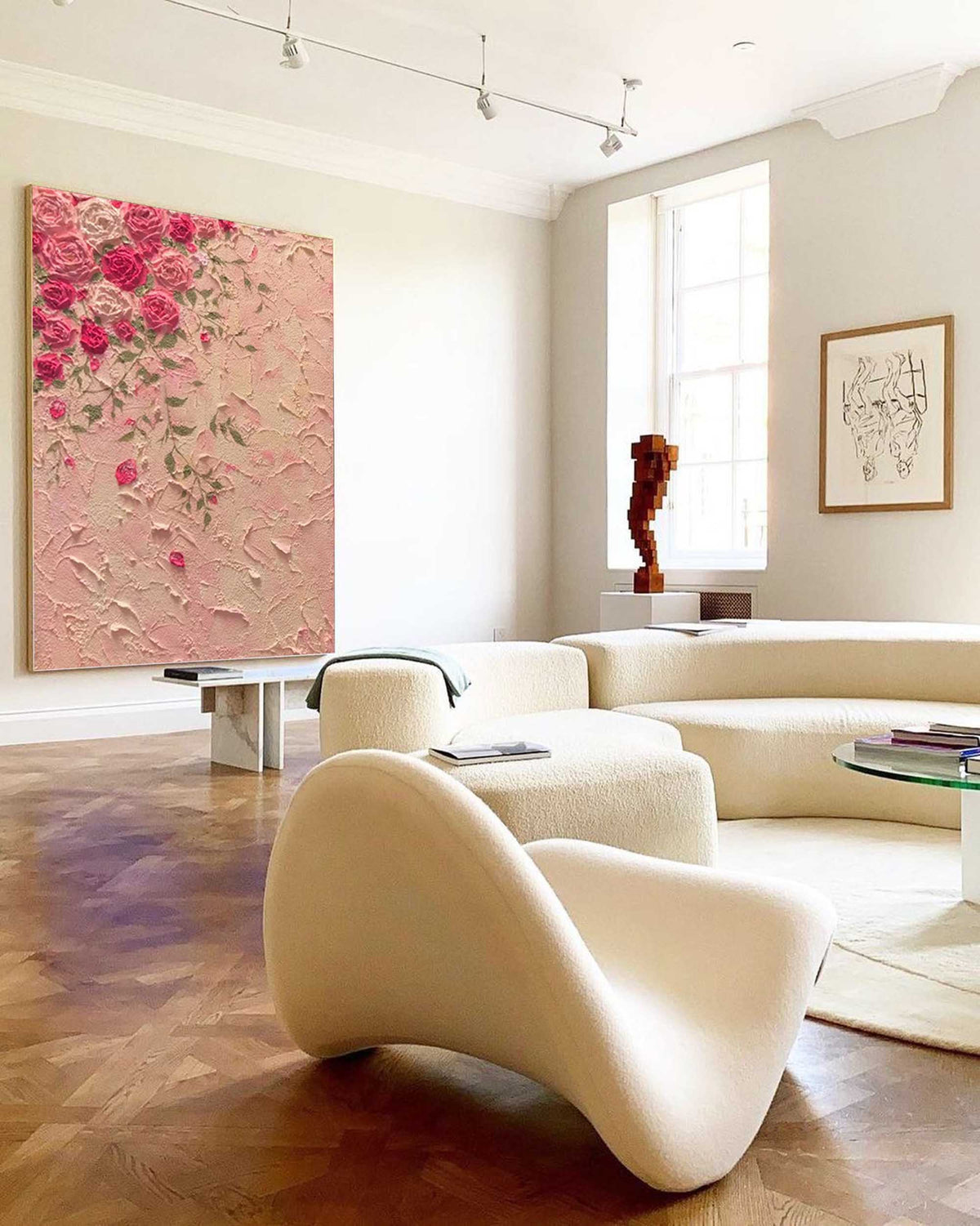 Wall Art Romantic Pink Rose Floral Petal