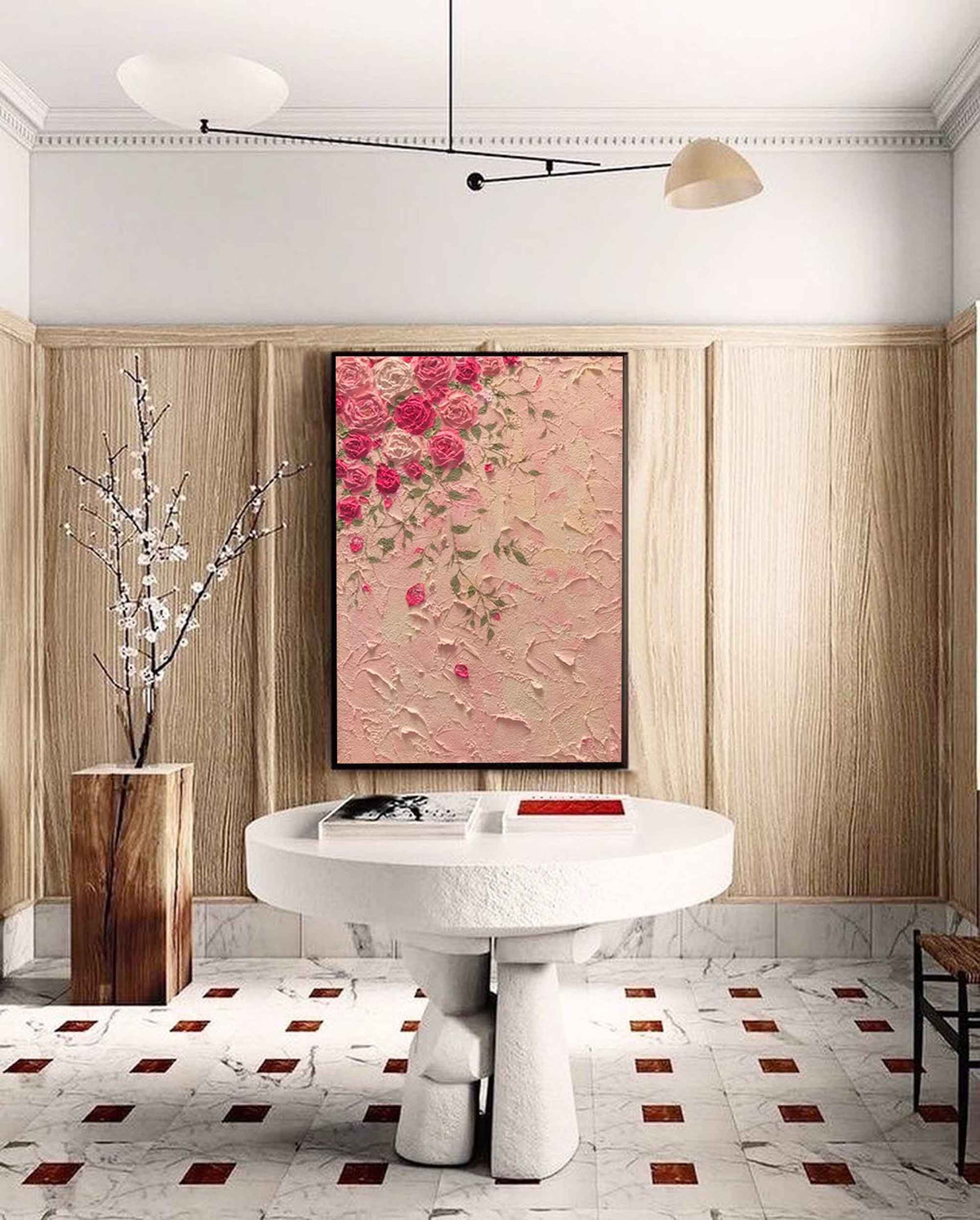 Wall Art Romantic Pink Rose Floral Petal
