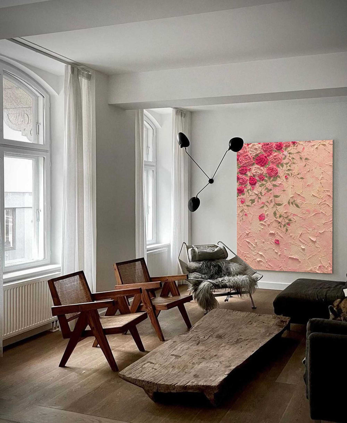 Wall Art Romantic Pink Rose Floral Petal