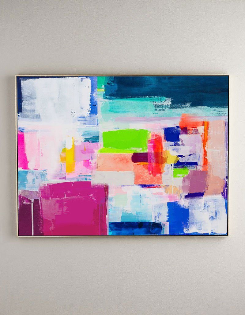 Vibrant Color Block Abstract Painting Horizontal