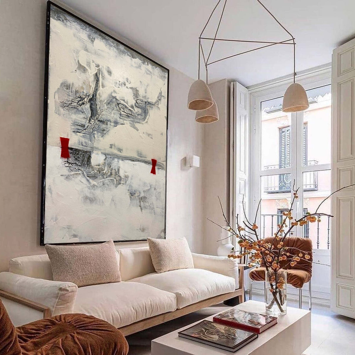 Minimalist Neutral Abstract Oil Painting