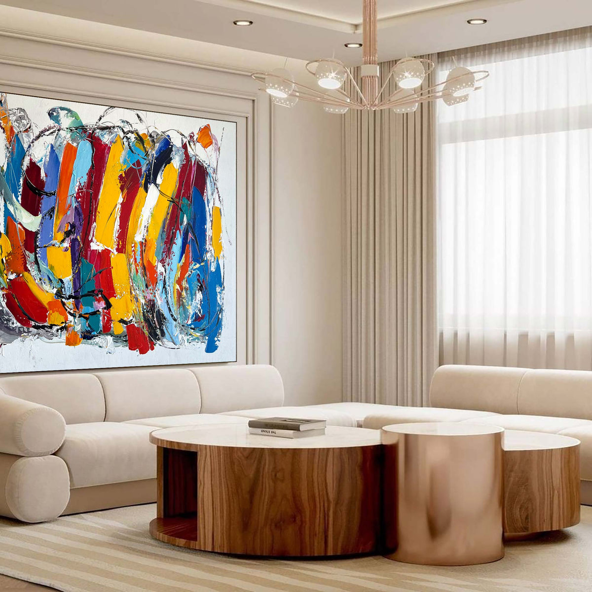 Vibrant Abstract Expressionist Oil Painting