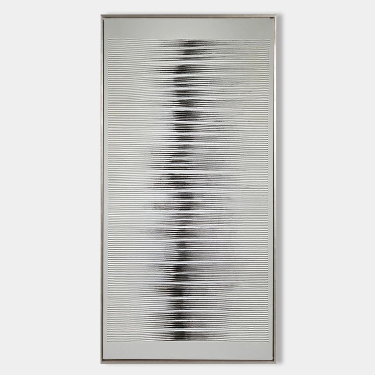 Grey‑Black Tall Vertical‑Line Layered‑Textured Artwork