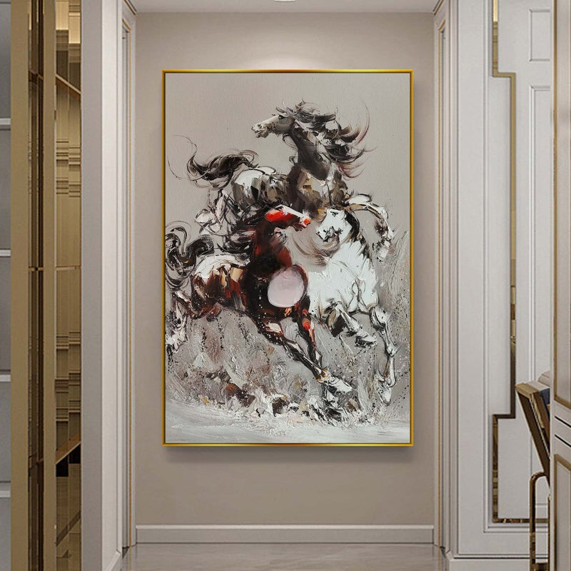 Dynamic Galloping Horses Oil Painting