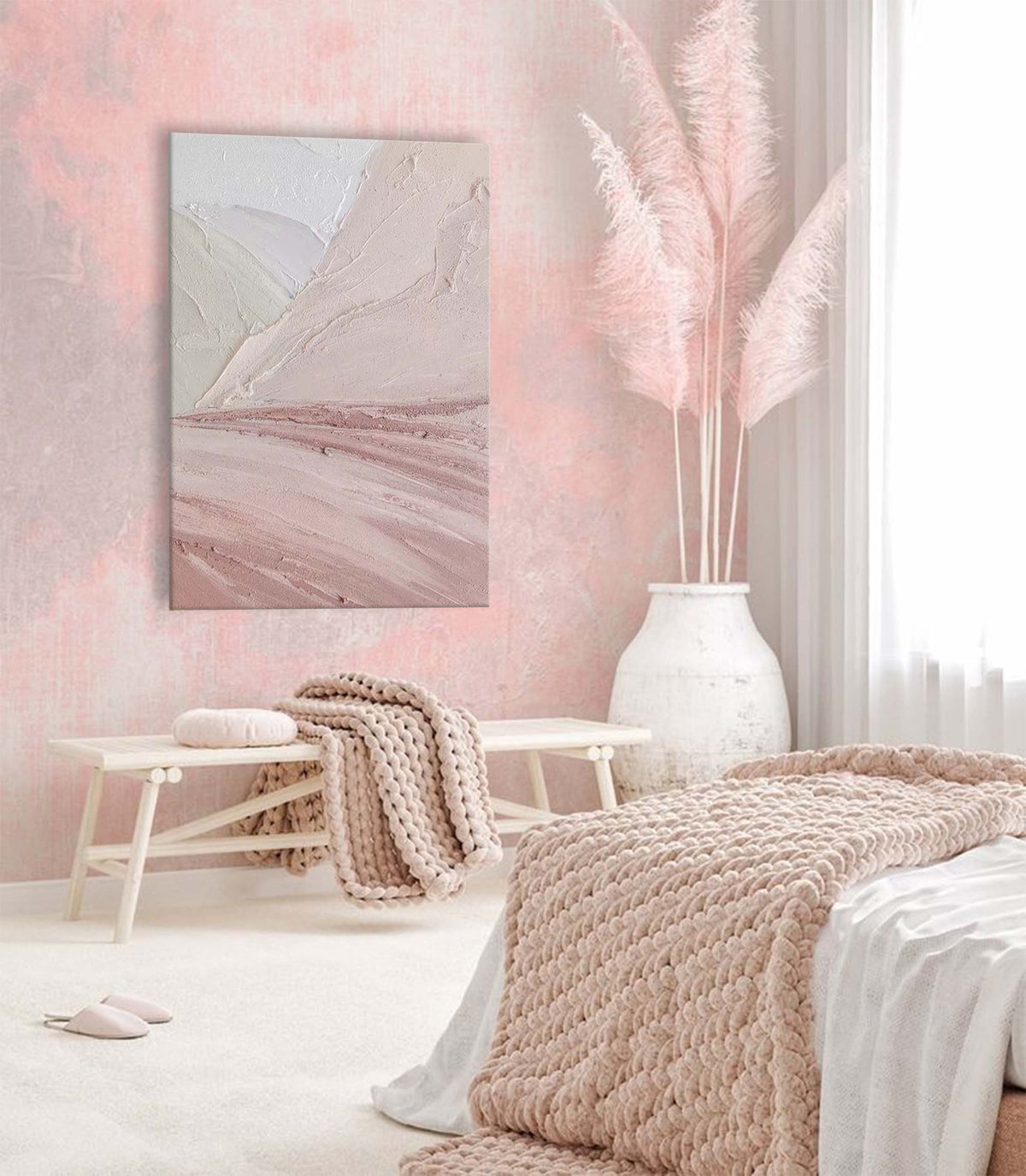 Soft Pastel Landscape Impasto Oil Painting