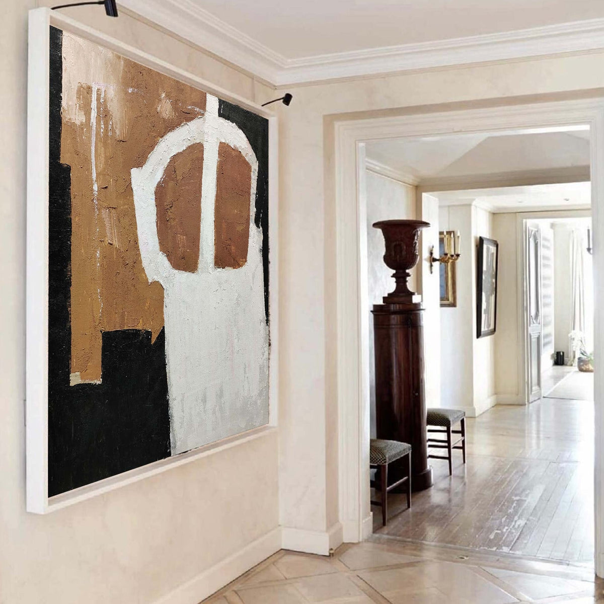 Wabi-Sabi Neutral Abstract Oil Painting Square