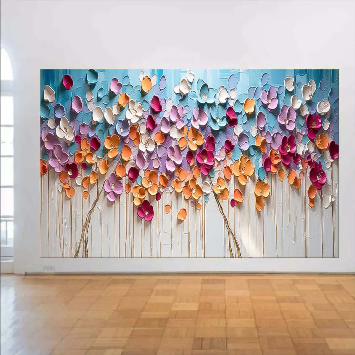 Wall Art Flower Modern Abstract Impasto