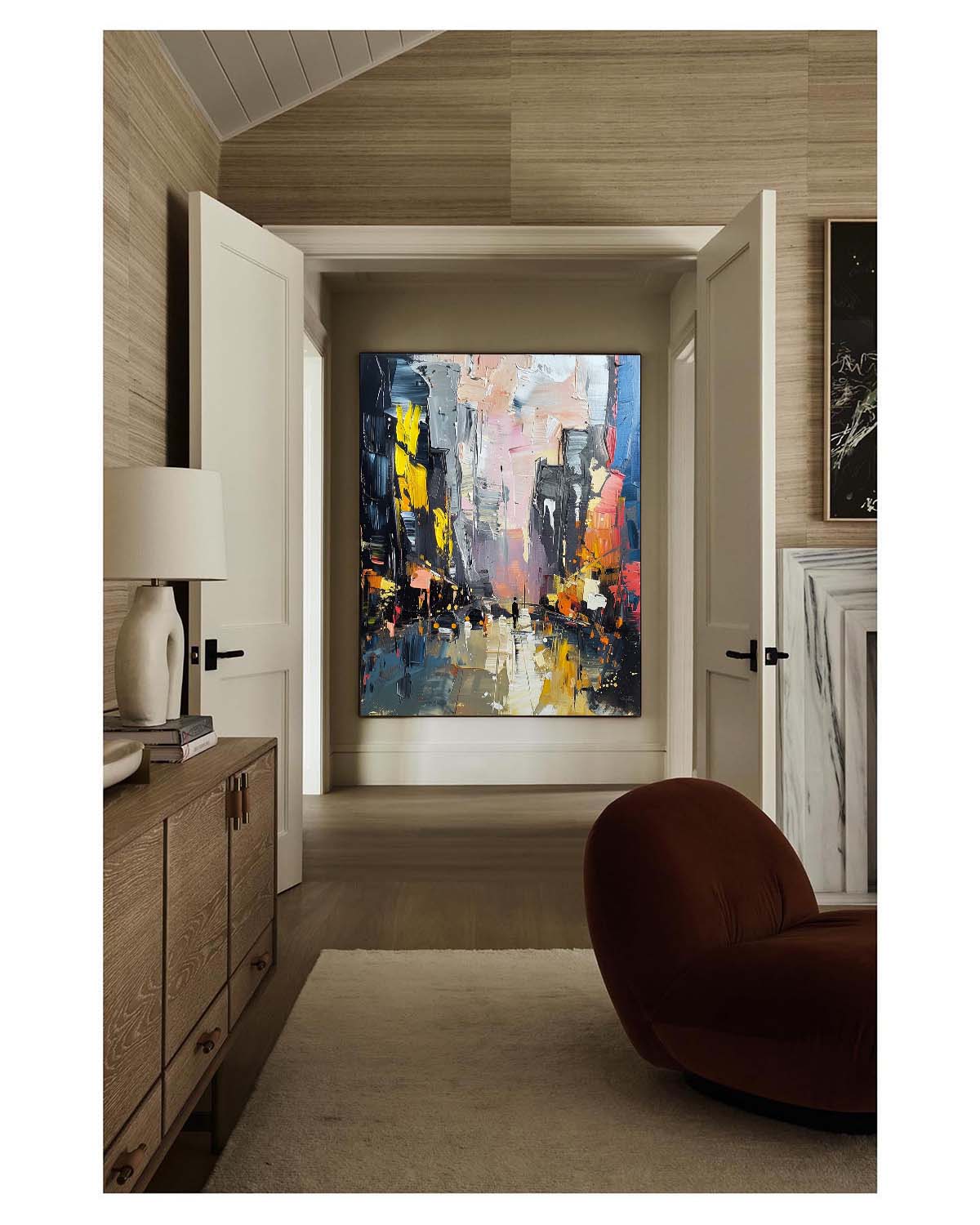 Wall Art Colorful Dynamic Reflections Rainy