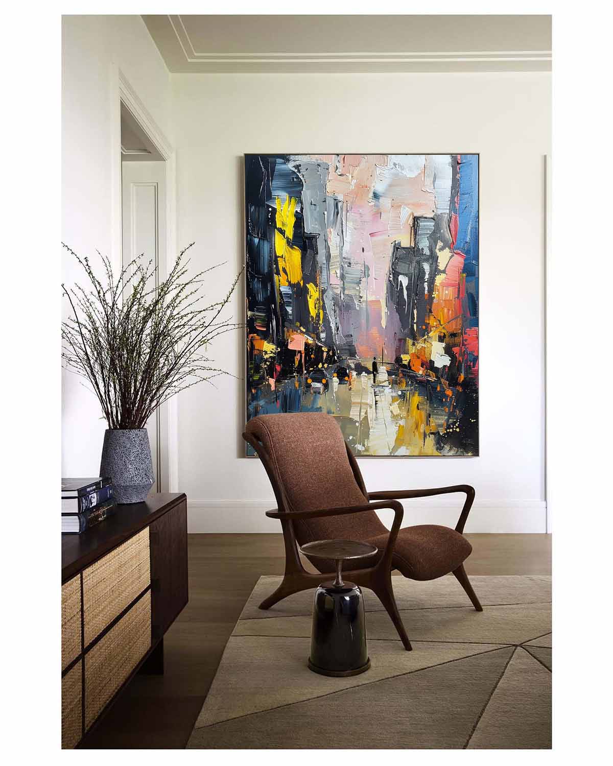 Wall Art Colorful Dynamic Reflections Rainy