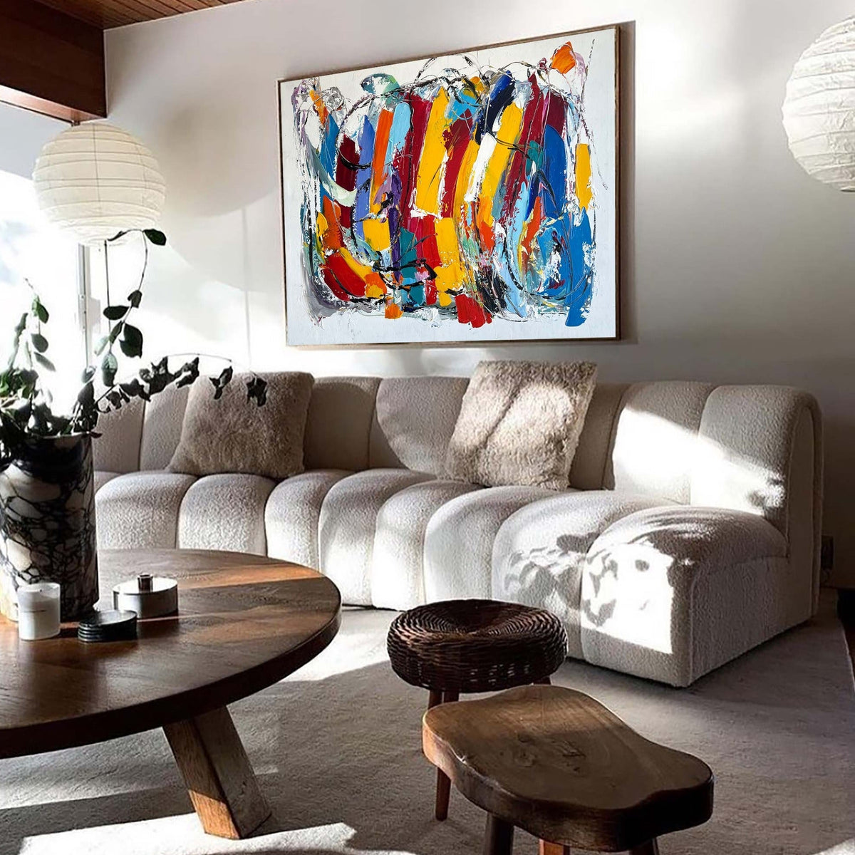 Vibrant Abstract Expressionist Oil Painting