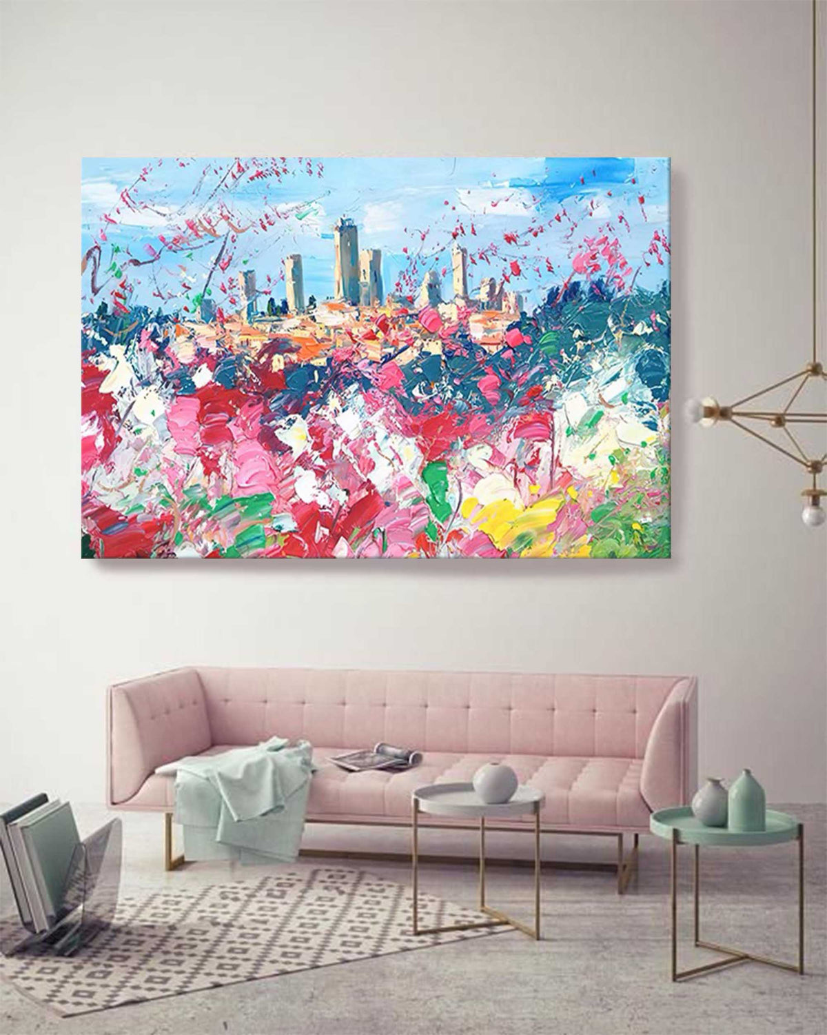Floral Impressionist Cityscape Oil Painting