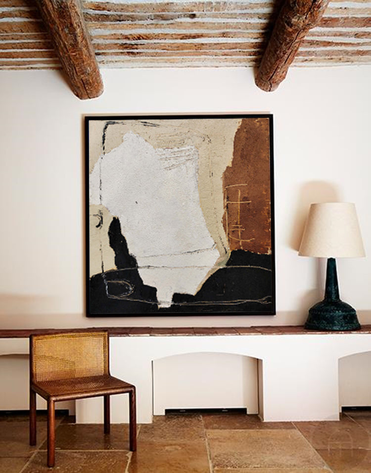 Wall Art Abstract Black Brown Painting