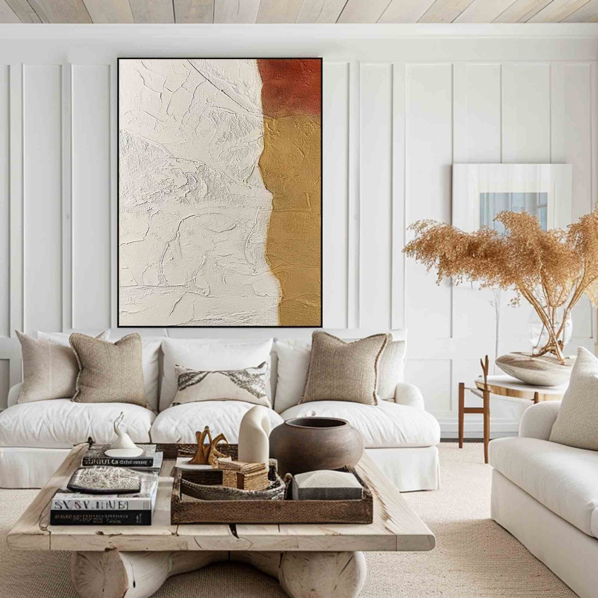Terracotta Textured Abstract Oil Painting