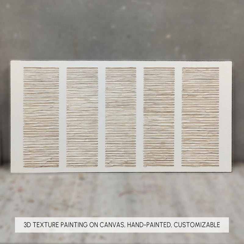 Textured Neutral Grid Relief Painting