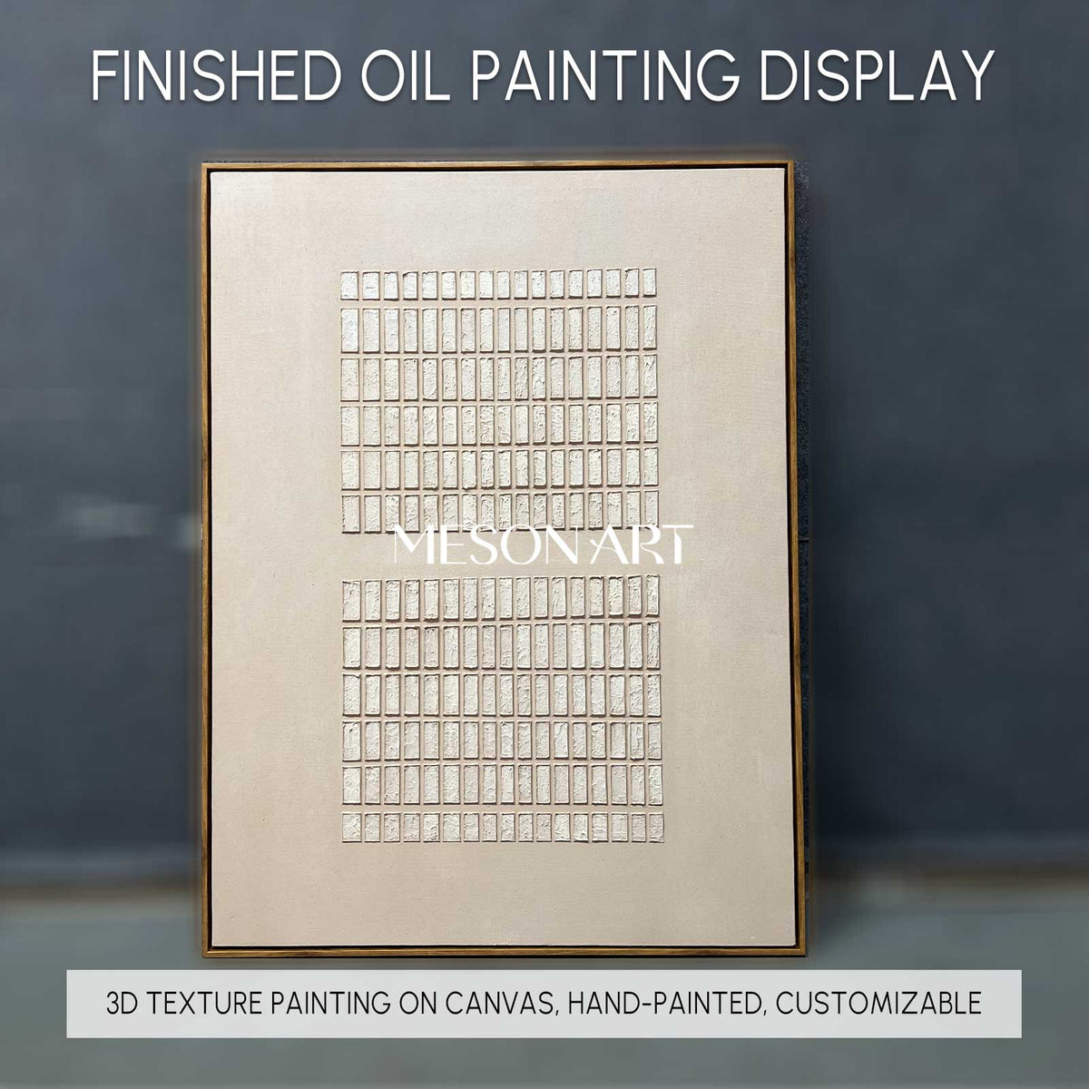Set Of 2 Grid Texture Diptych Painting