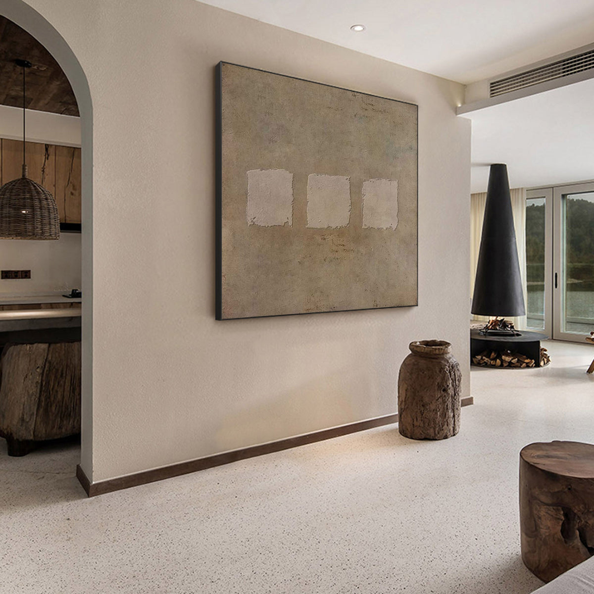 Wabi-Sabi Square Abstract Wall Art
