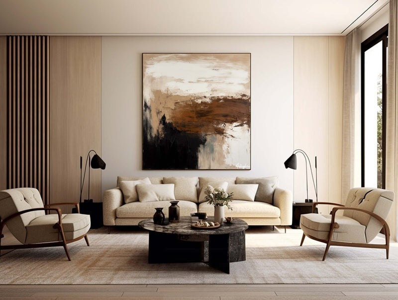 Earthy Abstract Expressionist Landscape Painting