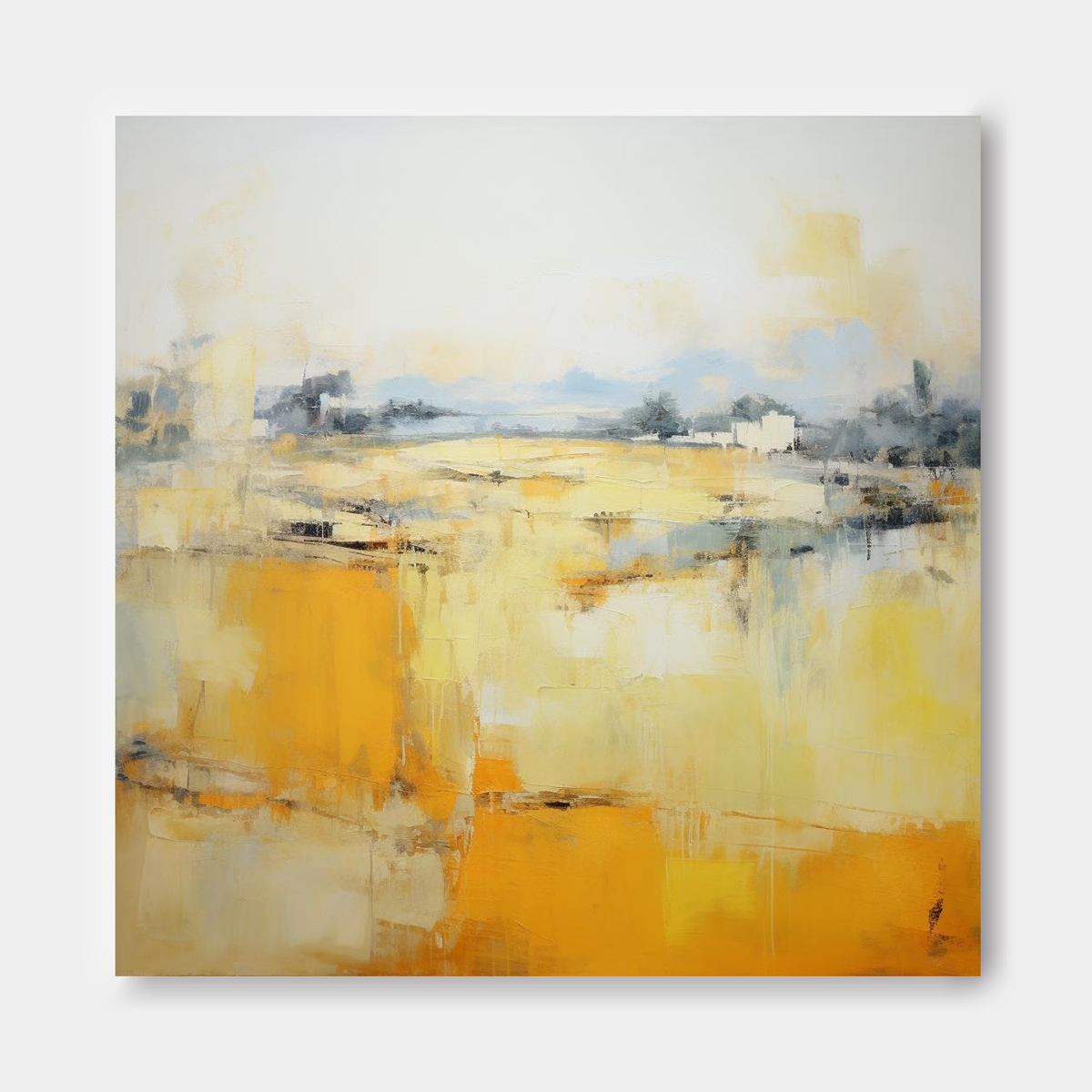 Warm Abstract Landscape Oil Painting Yellow
