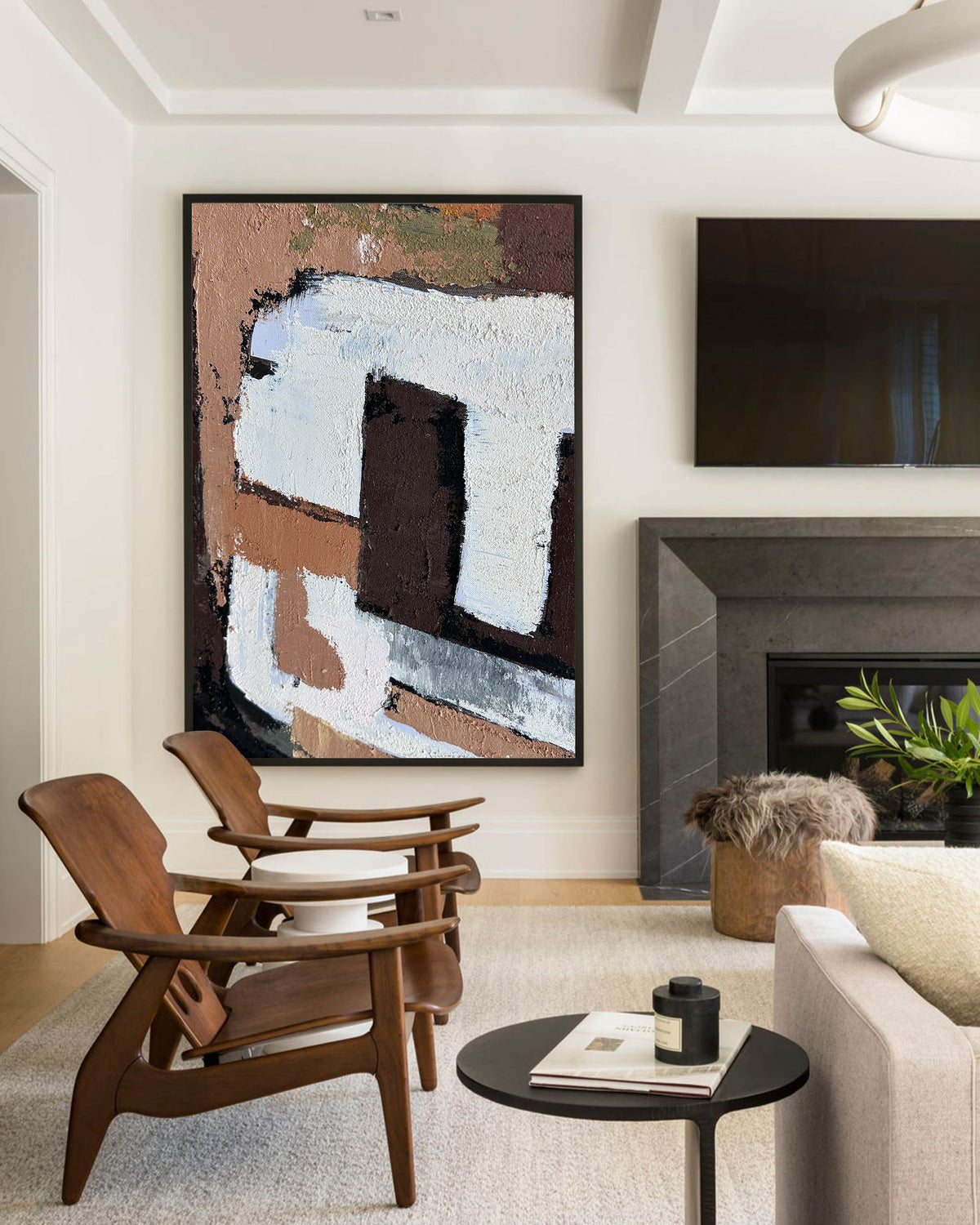 Textured Terracotta Abstract Oil Painting