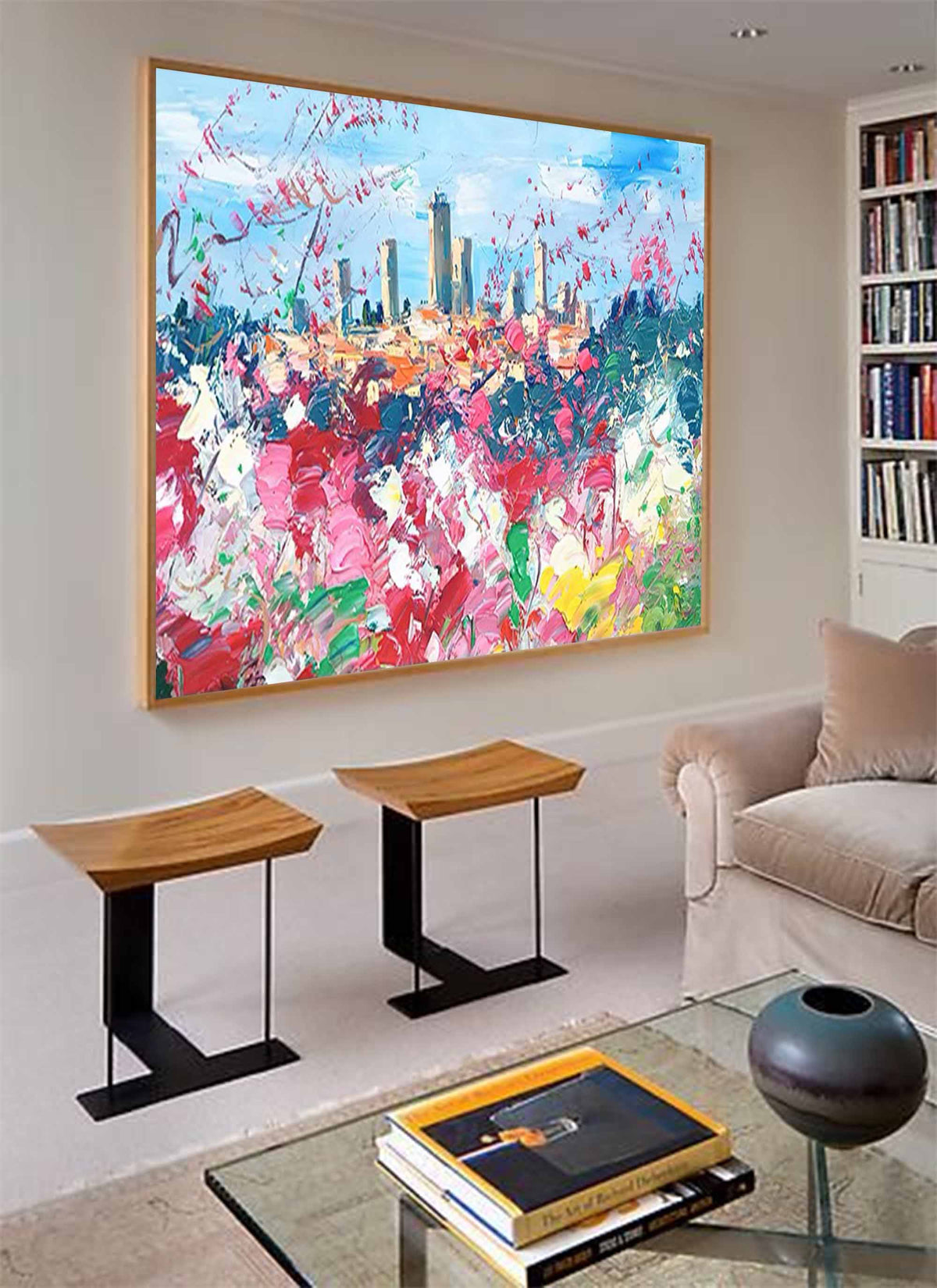 Floral Impressionist Cityscape Oil Painting