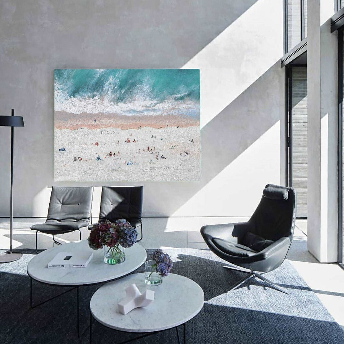 Ocean Wave Beach Scene Oil Painting